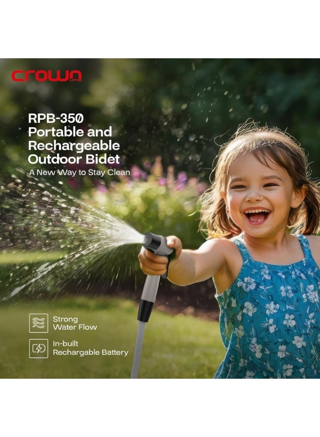 Crownline Portable & Rechargeable Bidet, 8L Foldable Bucket, Rechargeable High-Pressure Water Flow, Compact & Lightweight Ideal For Travel, Camping, Outdoor & Personal Hygiene | RPB-350 - Image 5